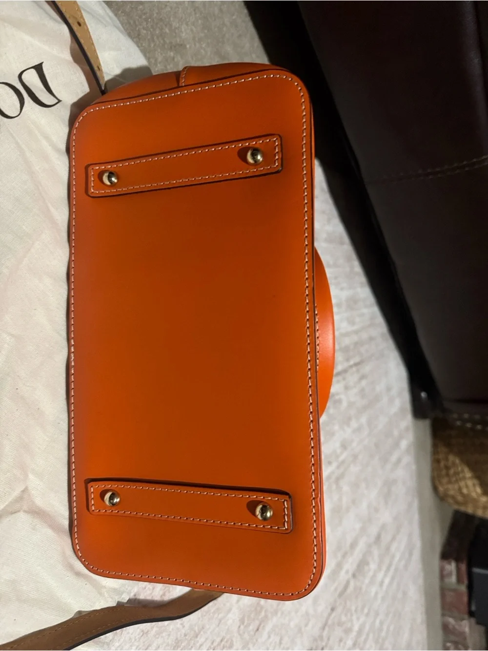 Dooney & Bourke Orange Leather Satchel with Matching Wallet